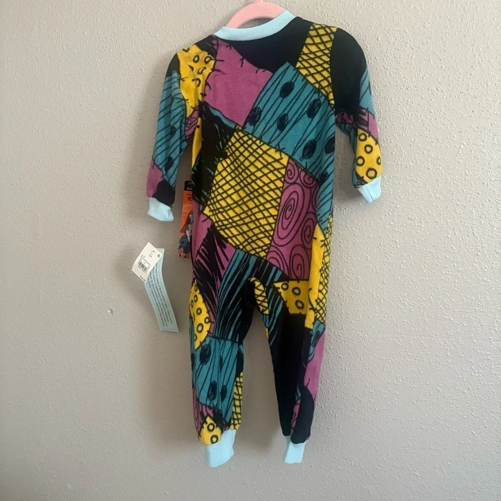 Disney NBC Sally Patchwork Fleece Zip Up Sleeper with Hat - NWT